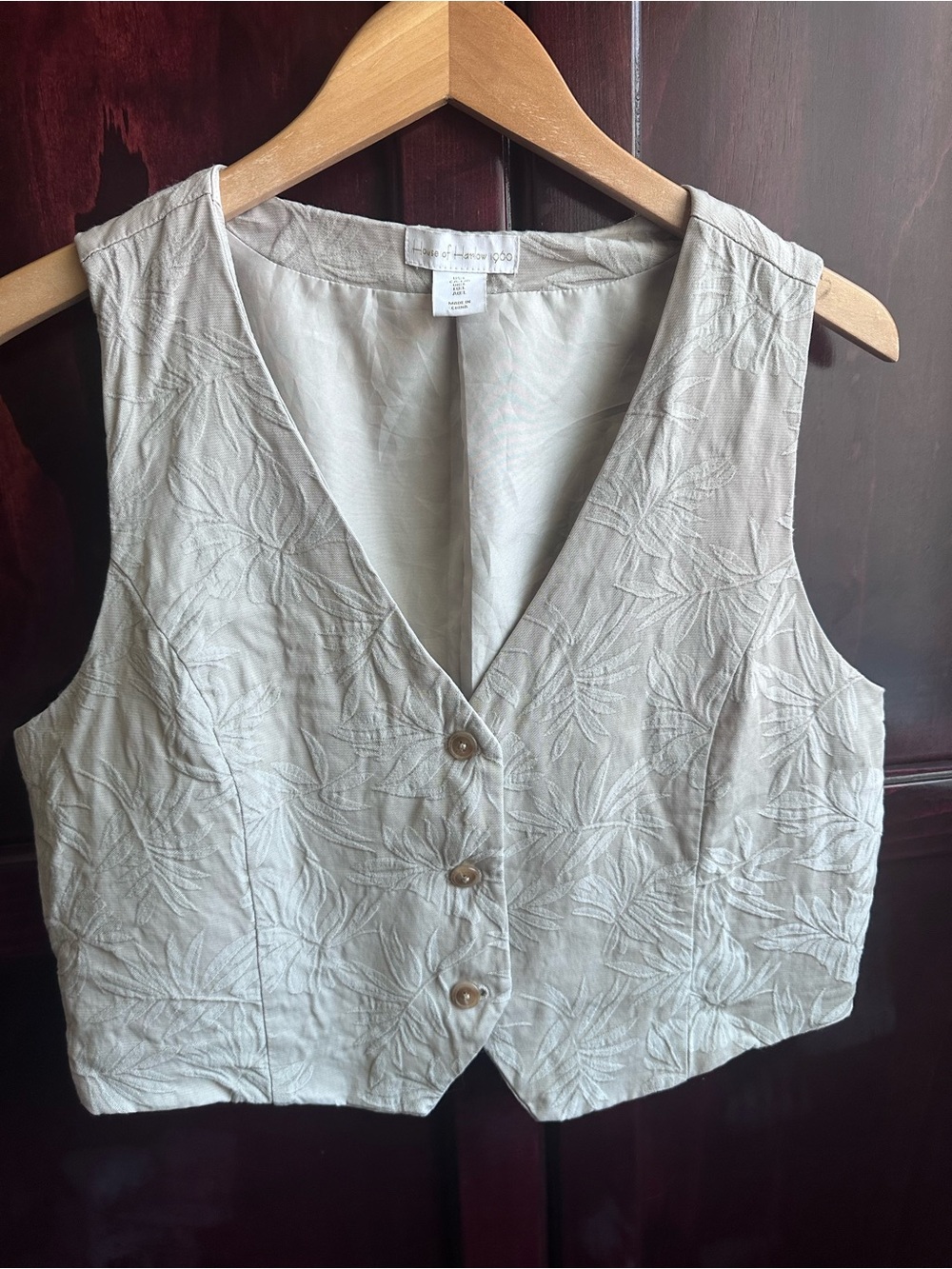 House of Harlow 1960 Embroidered V-Neck Button Vest